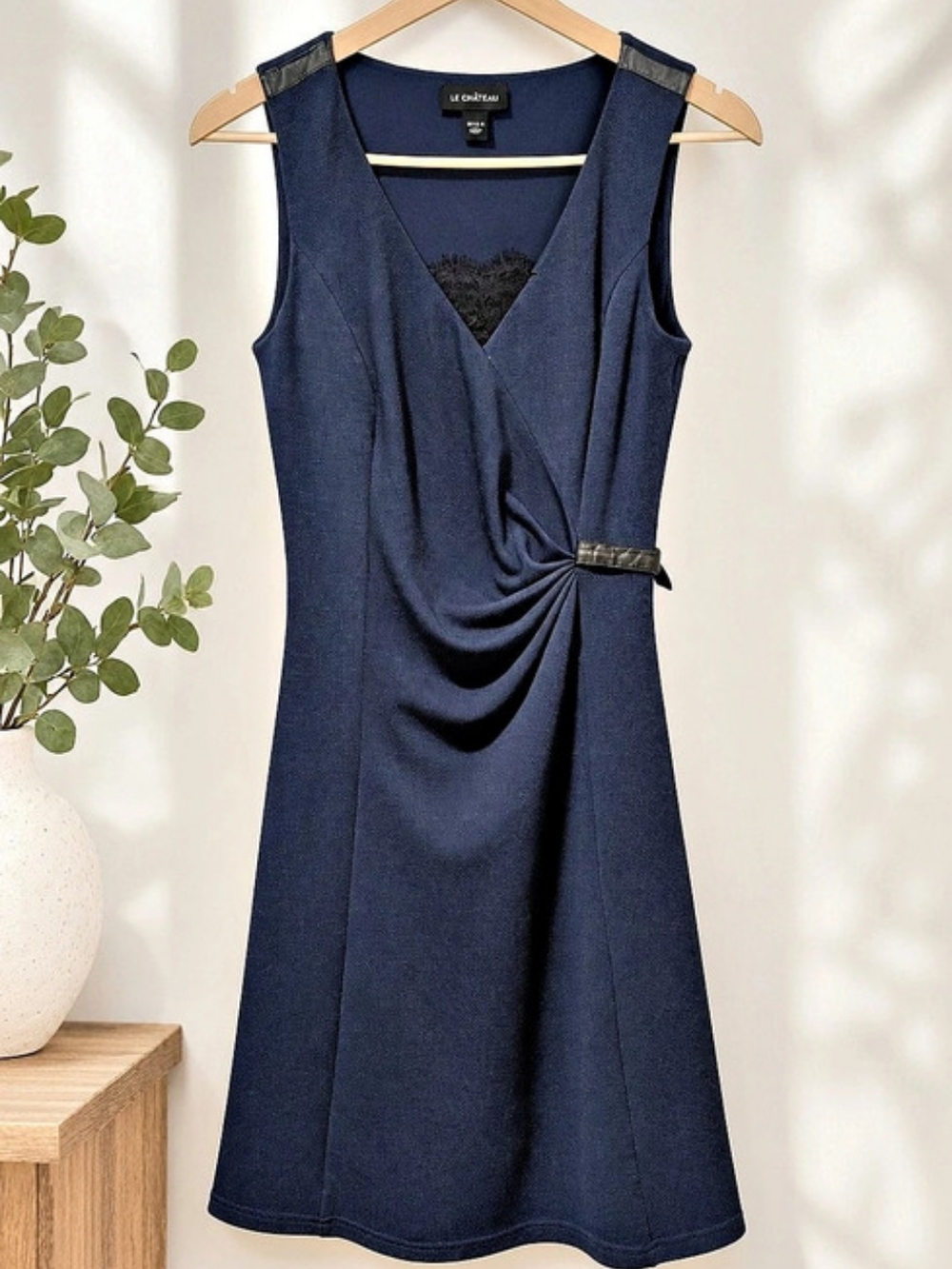 Le Château Blue Ruched Dress XS